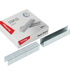Скобы для степлера №23/15 Berlingo, оцинкованные, 1000шт.