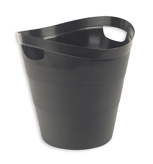 Корзина офисная 12л пластик, черная с ручками Uniplast КХУ-10