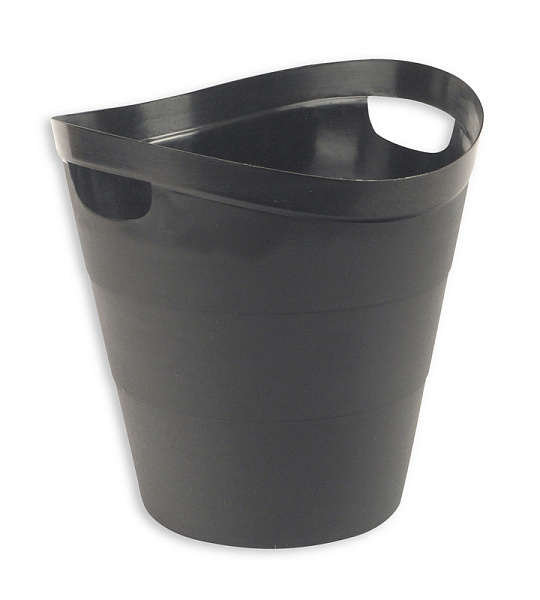 Корзина офисная 12л пластик, черная с ручками Uniplast КХУ-10