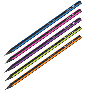 Карандаш ч/г Berlingo "Color Zone", трехгранный, черное дерево, заточен., ассорти