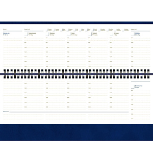 Планинг недатированный, 64л., 330*130мм, кожзам, Berlingo "Vivella Prestige", синий