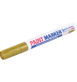 Маркер-краска лаковый (paint marker) 4 мм, ЗОЛОТОЙ, НИТРО-ОСНОВА, алюминиевый корпус, BRAUBERG PROFESSIONAL PLUS, 151449