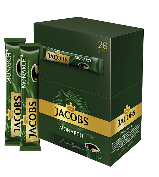 Кофе растворимый JACOBS "Monarch", сублимированный, 1,8 г, пакетик, 8050269