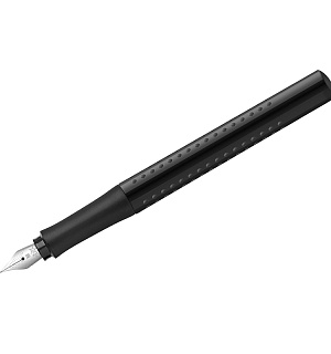 Ручка перьевая Faber-Castell "Grip 2010" синяя, М=0,75мм, трехгран., черн. корпус