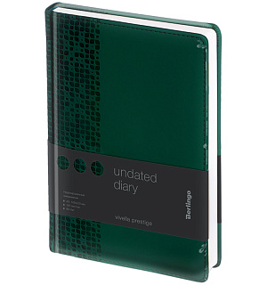 Ежедневник недатир. A5, 160л., кожзам, Berlingo "Vivella Prestige", зеленый