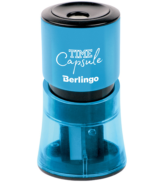 Точилка пластиковая Berlingo "TimeCapsule" 2 отверстия, контейнер, ассорти