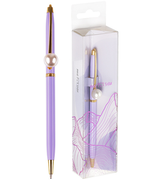 Ручка шариковая автоматическая MESHU "Lilac jewel" синяя, 1,0мм