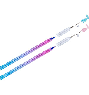 Ручка гелевая стираемая MESHU "Mermaids" синяя, 0,5мм, корпус ассорти