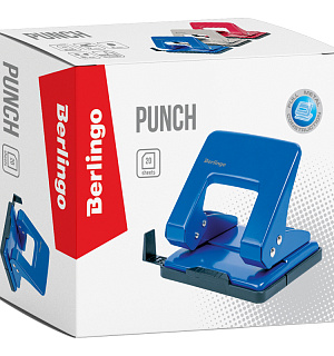 Дырокол Berlingo "Universal" 20л., металлический, ассорти, с линейкой