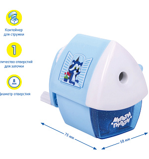 Точилка механическая Мульти-Пульти "Енот на крыше", цвета в асс., пласт. корпус, инд. упаковка