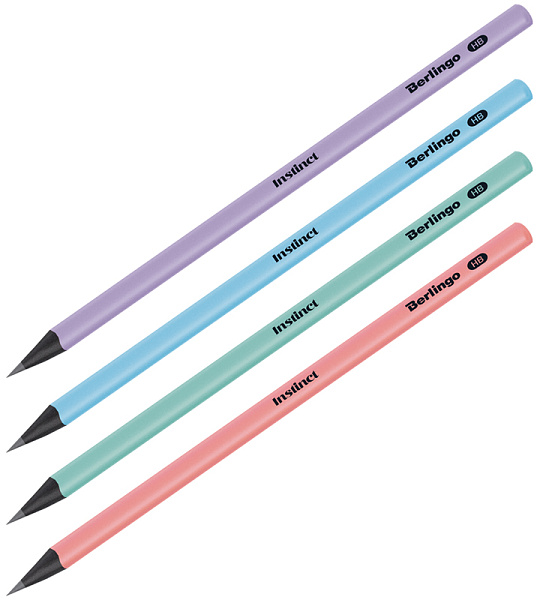 Карандаш ч/г Berlingo "Instinct" HB, трехгранный, черное дерево, заточен