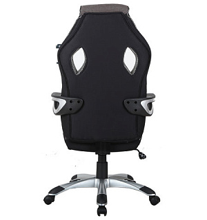 Кресло компьютерное BRABIX "Techno GM-002", ткань, черное/серое, вставки белые, 531815