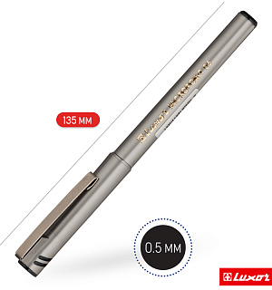 Ручка капиллярная Luxor "Micropoint" черная, 0,5мм, одноразовая