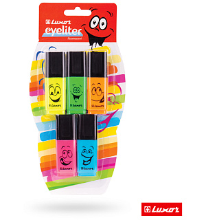 Набор текстовыделителей Luxor "Eyeliter" 05цв., 1-4,5мм, блистер