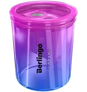 Точилка пластиковая Berlingo "Radiance" 2 отверстия, контейнер, ассорти