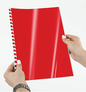 Обложки картонные для переплета, А4, КОМПЛЕКТ 100 шт., глянцевые, 250 г/м2, красные, BRAUBERG, 532163