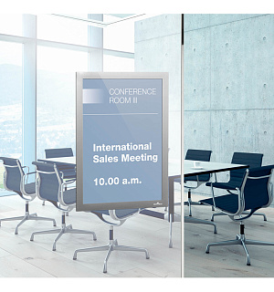 Комплект рамок самоклеящихся магнитных информационных 2шт. Durable "Duraframe" А4, серебристый металлик