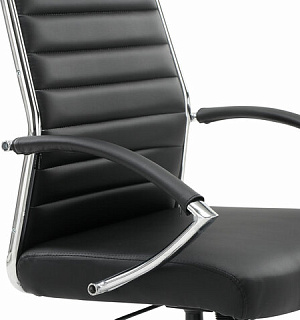 Кресло офисное BRABIX "Style EX-528", экокожа, хром, черное, 531947