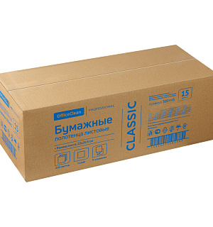 Полотенца бумажные лист. OfficeClean Professional(V-сл) (H3), 1-слойные, 200л/пач, 23*20,5, белые