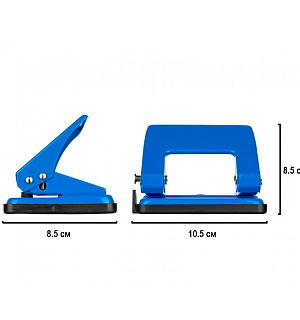 Дырокол Attache Economy до 20 листов, с линейкой, металл, синий