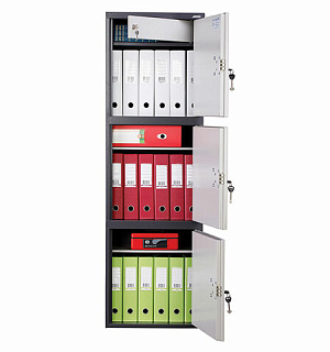 Шкаф металлический для документов AIKO "SL-150/3Т" ГРАФИТ, 1490х460х340 мм, 37 кг, S10799153502