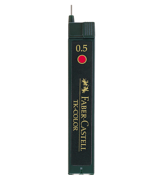 Грифели для механических карандашей Faber-Castell "TK-Color", 12шт., 0,5мм, красные