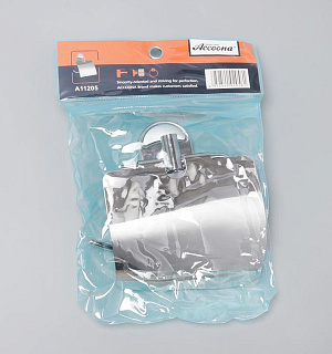 Держатель для туалетной бумаги с крышкой, Accoona A11205, цвет хром