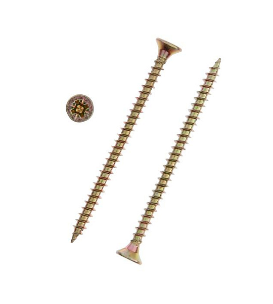 Саморезы универсальные ТУНДРА krep 4.0x60 мм, желтый цинк, 10 шт.