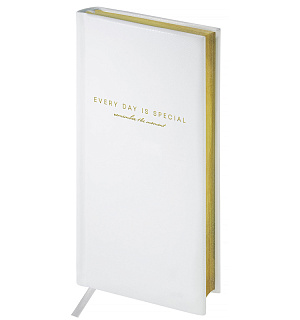 Еженедельник недатированный, карманный, 64л., кожзам, OfficeSpace "Dallas", белый, зол. срез