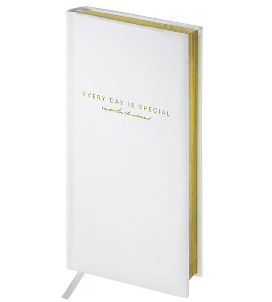 Еженедельник недатированный, карманный, 64л., кожзам, OfficeSpace "Dallas", белый, зол. срез