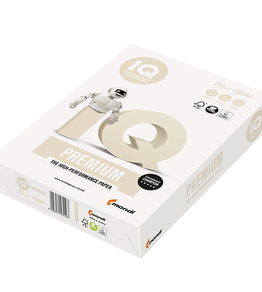 Бумага IQ "Premium" А4, 250г/м2, 150л., 172%