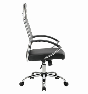 Кресло офисное BRABIX "Style EX-528", экокожа, хром, черное, 531947