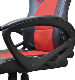 Кресло компьютерное BRABIX "Rider EX-544", экокожа черная/ткань красная, 531583