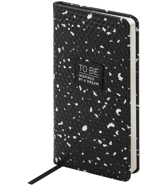 Еженедельник недатированный, карманный, 64л., кожзам, OfficeSpace "Fortune", черный, серебр. срез