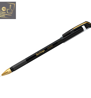 Ручка шариковая Berlingo "xGold" черная, 0,7мм, игольчатый стержень, грип