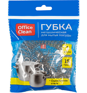 Губка для посуды OfficeClean, металлическая, 9*3см, 1шт.