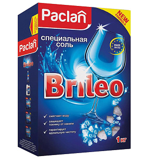 Соль от накипи в посудомоечных машинах 1 кг PACLAN Brileo, 419150