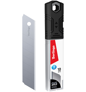 Лезвия для канцелярских ножей Berlingo, 18мм, 10шт., в пластиковом пенале