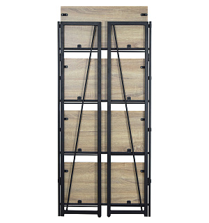 Стеллаж на металлокаркасе BRABIX "LOFT SH-001", 600х300х1250 мм, складной, цвет дуб натуральный, 641230