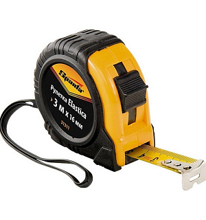 Рулетка SPARTA Elastica 3мх16мм, обрезин.корпус (31311)