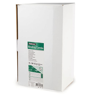 Пружины пластиковые для переплета, КОМПЛЕКТ 100 шт., 19 мм (для сшивания 121-150 л.), белые, FELLOWES, FS-53474