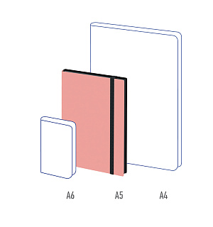 Записная книжка А5 80л., кожзам, Berlingo "Instinct", черный срез, черный/фламинго, с резинкой