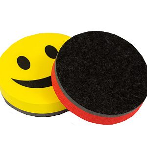 Губка-стиратель для досок OfficeSpace "Смайл" 90мм, материал EVA, ассорти, европодвес