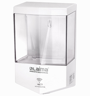 Дозатор для жидкого мыла LAIMA CLASSIC, НАЛИВНОЙ, СЕНСОРНЫЙ, 0,6 л, ABS-пластик, белый, 607315