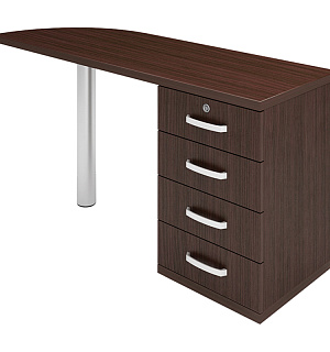 Тумба приставная с топом правым МФ Виско Консул/Венге, 1500*500*740 ТТПП-1/Венге (ПОД ЗАКАЗ)