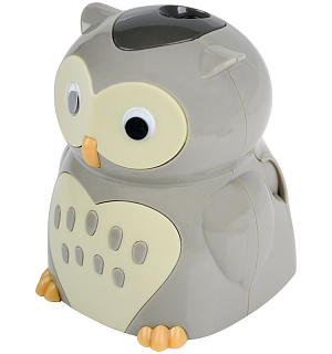 Точилка электрическая детская Berlingo "Owl" 1 отверстие, с контейнером, картон. упаковка