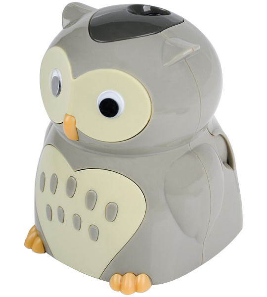 Точилка электрическая детская Berlingo "Owl" 1 отверстие, с контейнером, картон. упаковка