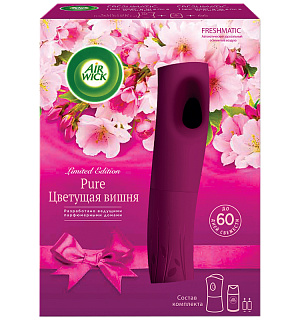 Комплект освежитель воздуха авт. и смен. блок Airwick Freshmatic "Pure. Цветущая вишня", 250мл