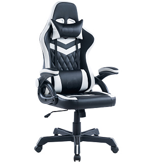 Кресло игровое Helmi HL-S11 "Chess", экокожа черная/белая