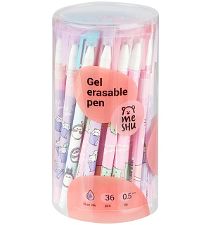 Ручка гелевая стираемая MESHU "Meow Friends" синяя, 0,5мм, корпус ассорти